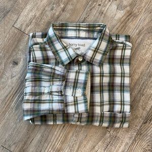 Horny Toad Green Button Down Plaid